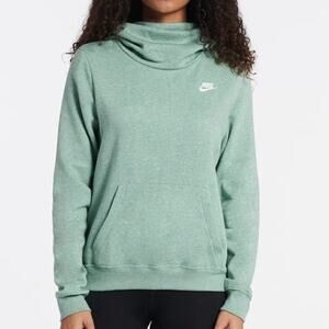NEW Nike Club Fleece Hoodie Women’s Funnel Neck Jade Green Size XL BV4526-357